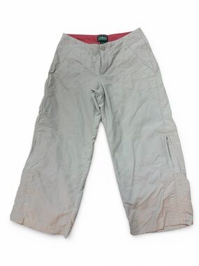 L.L. Bean Women’s Light Gray Casual Cropped Cargo Pants - Relaxed Fit